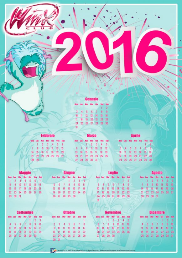 Клуб винкс 7 сезон: Календарь со Сквонком на 2016 год